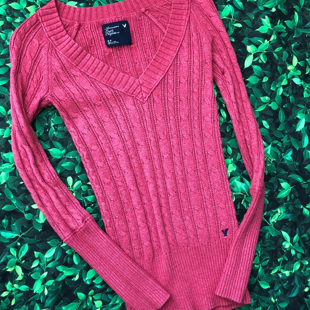 🜃 American Eagle cable knit | V neck | sweater |